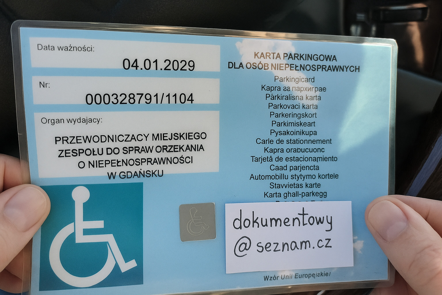 Karta Parkingowa Dla Osób Niepełnosprawnych Oryginał