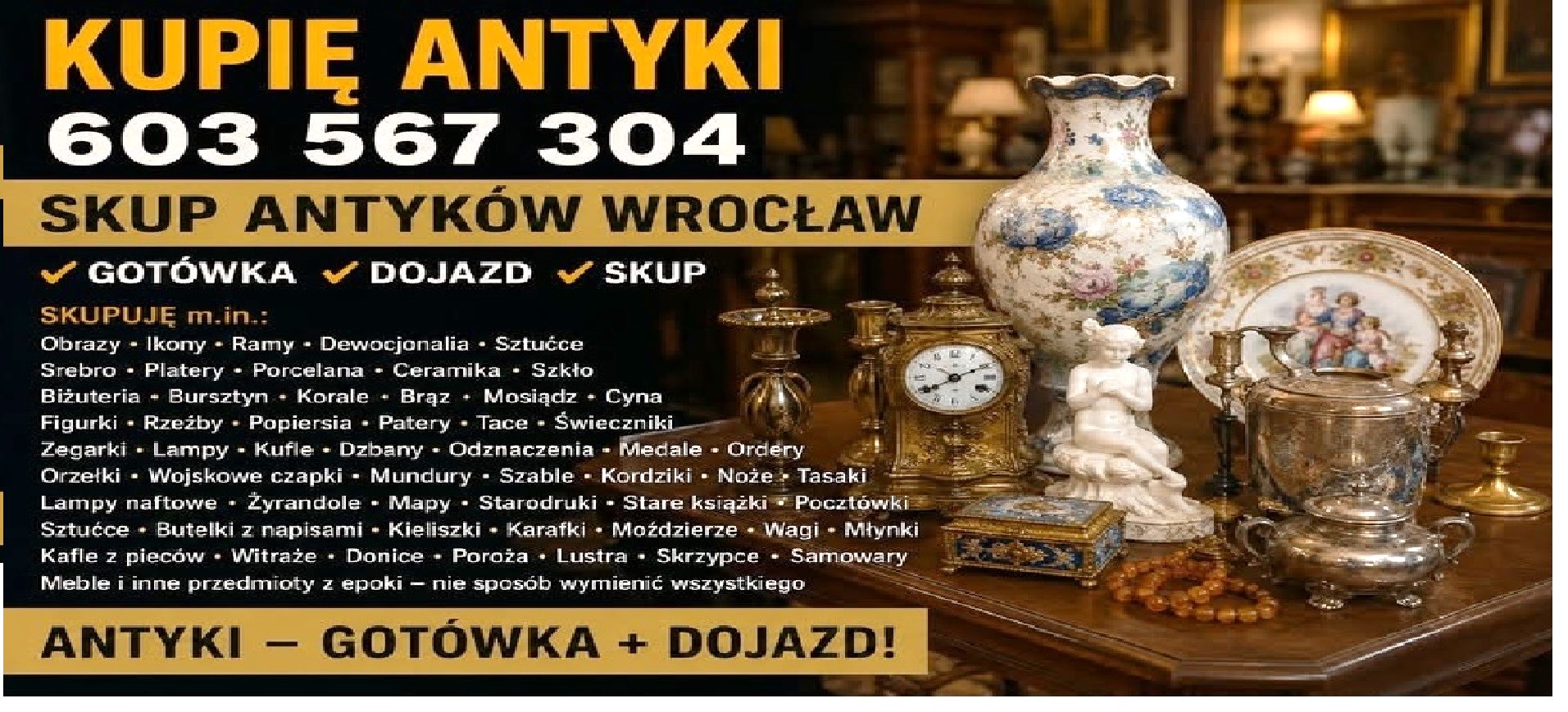 SKUP ANTYKÓW we Wrocławiu - Gotówka od ręki i dojazd do klienta - KUPIĘ ANTYKI !